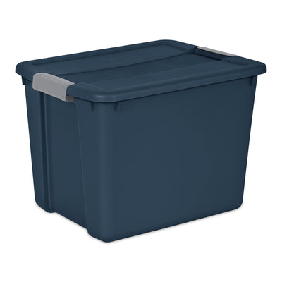 Sterilite 12 Gal Stackable Plastic Storage Tote Container w/ Latching Lid, Blue - VMInnovations