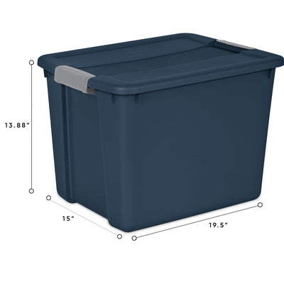 Sterilite 12 Gal Stackable Plastic Storage Tote Container w/ Latching Lid, Blue - VMInnovations