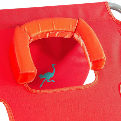Ostrich Chaise Folding Beach Lounger & Deluxe 3in1 Padded Sports Chair, Red