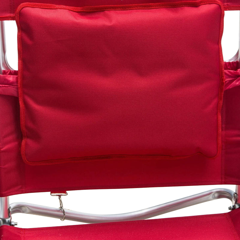 Ostrich Chaise Folding Beach Lounger & Deluxe 3in1 Padded Sports Chair, Red