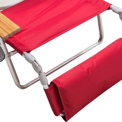 Ostrich Chaise Folding Beach Lounger & Deluxe 3in1 Padded Sports Chair, Red