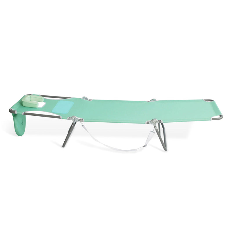 Ostrich Chaise Lounge Folding Sunbathing Poolside Beach Chair, Teal (2 Pack)