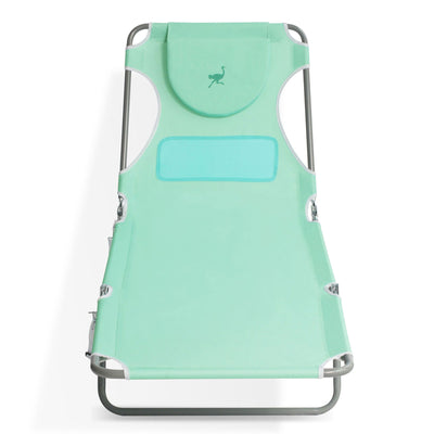 Ostrich Chaise Lounge Folding Sunbathing Poolside Beach Chair, Teal (3 Pack) - VMInnovations