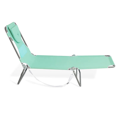 Ostrich Chaise Lounge Folding Sunbathing Poolside Beach Chair, Teal (3 Pack)