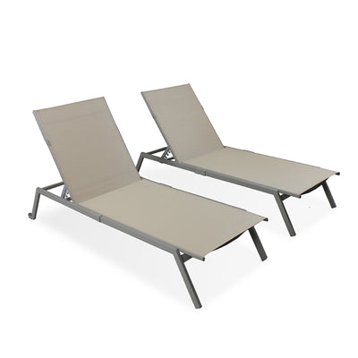 Ostrich Princeton Adult Outdoor Chaise Lounge Chairs with Wheels, Tan (4 Pack)