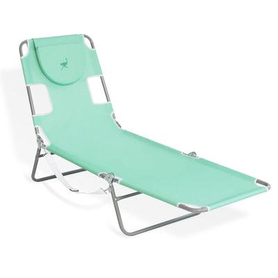 Ostrich Chaise Sunbathing Poolside Beach Chair with Recliner Lounge Chair, Teal - VMInnovations