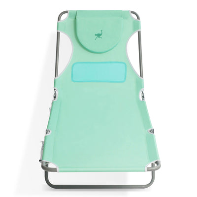 Ostrich Chaise Sunbathing Poolside Beach Chair with Recliner Lounge Chair, Teal