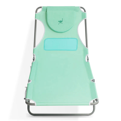 Ostrich Chaise Lounge Folding Chair with Deluxe Padded 3N1 Reclining Chair, Teal - VMInnovations