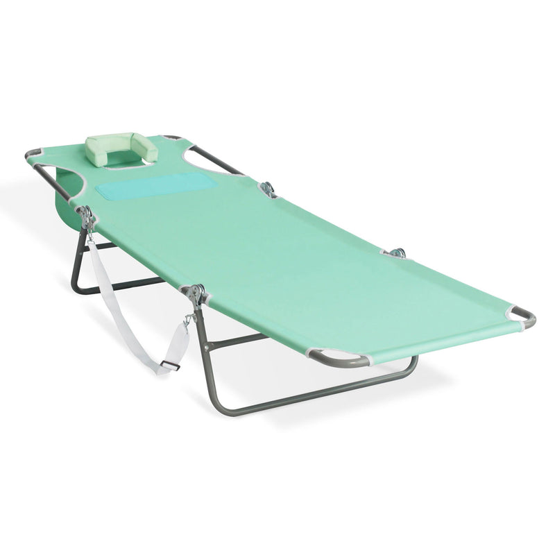 Ostrich Chaise Lounge Folding Chair with Deluxe Padded 3N1 Reclining Chair, Teal