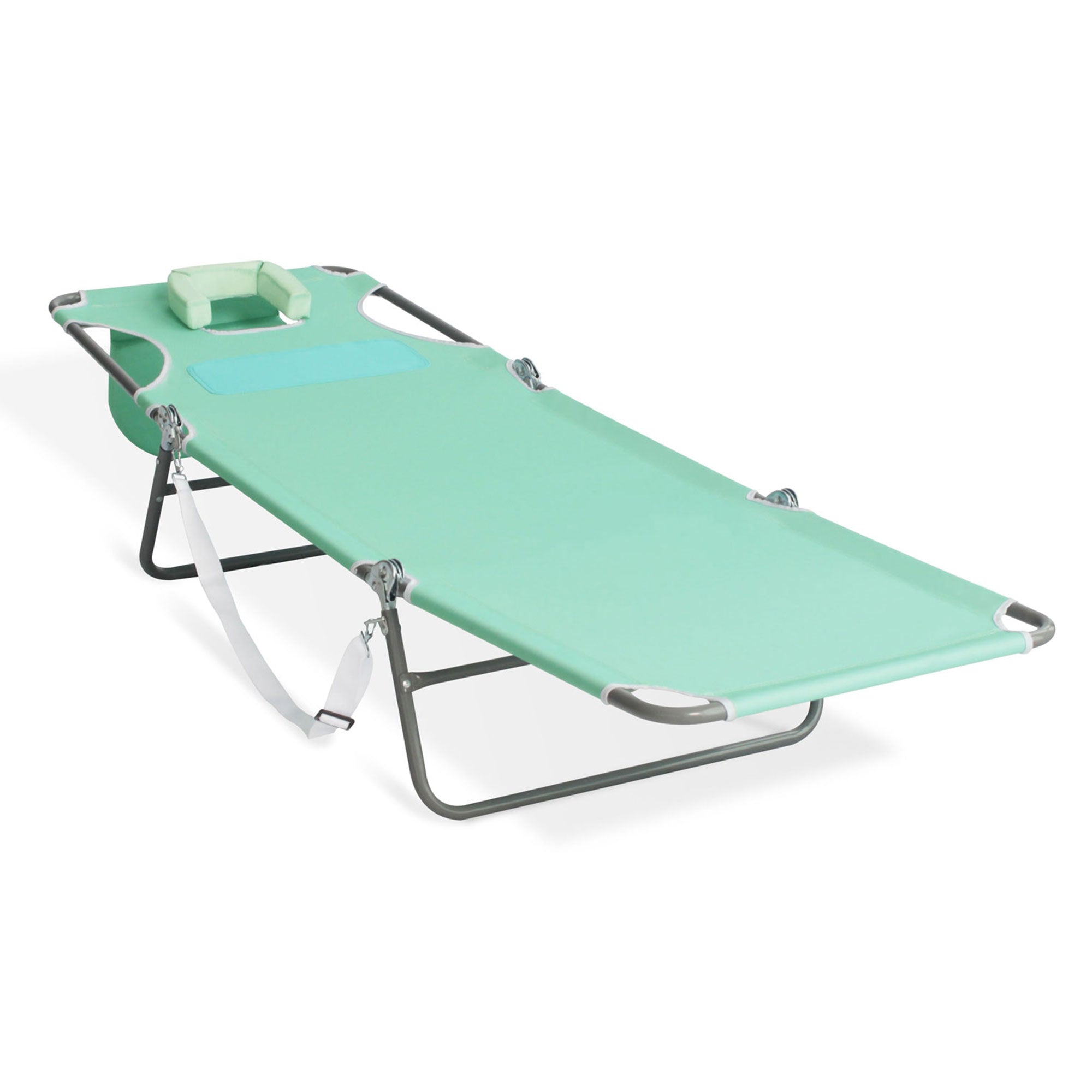 Ostrich Chaise Lounge Beach Chair with On Your Back Camping Lawn Chair, Teal - VMInnovations