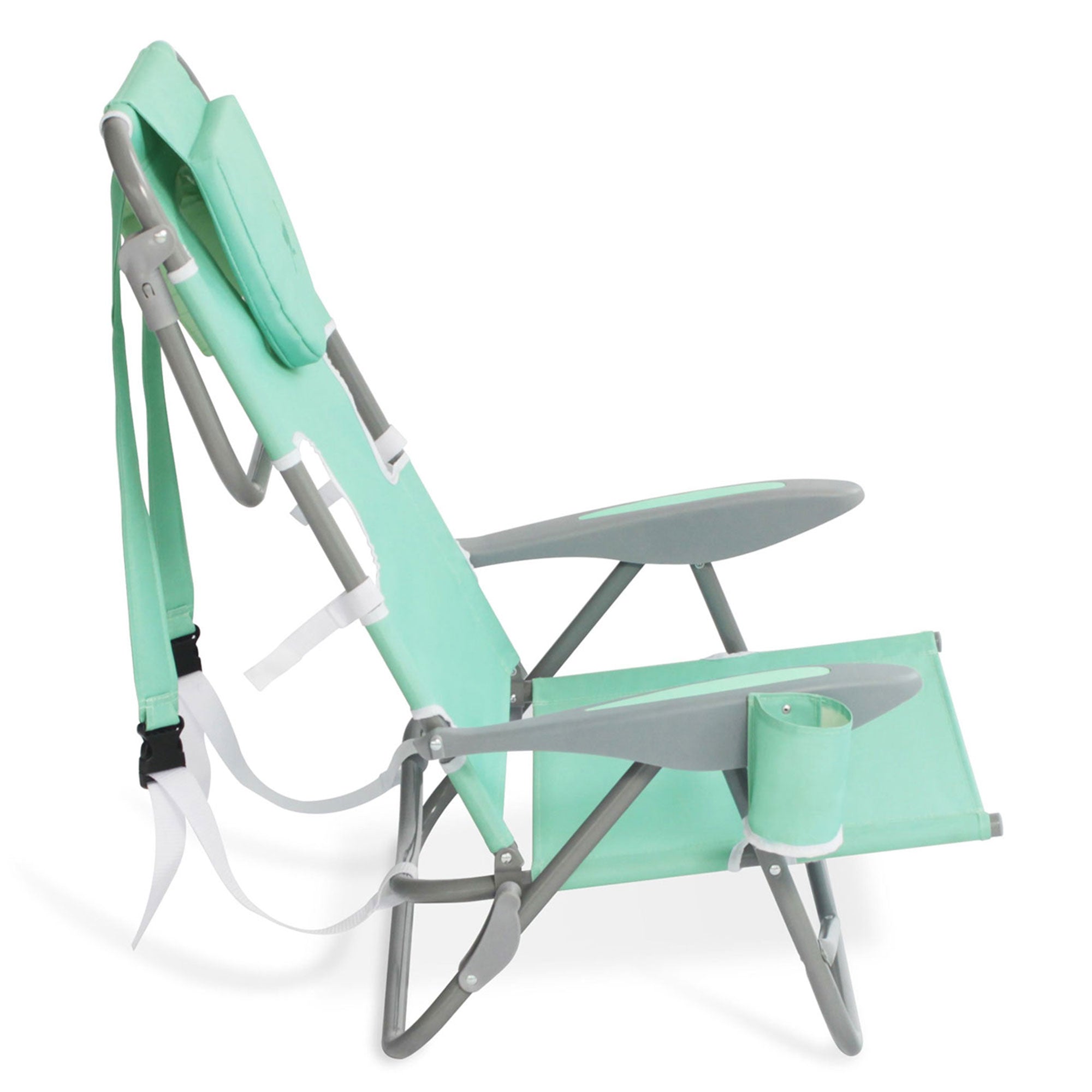 Ostrich Chaise Lounge Beach Chair with On Your Back Camping Lawn Chair, Teal - VMInnovations