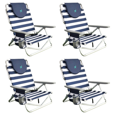 Ostrich On Your Back Sand Beach 6 Inch Off The Ground Lounge Chair (4 Pack)