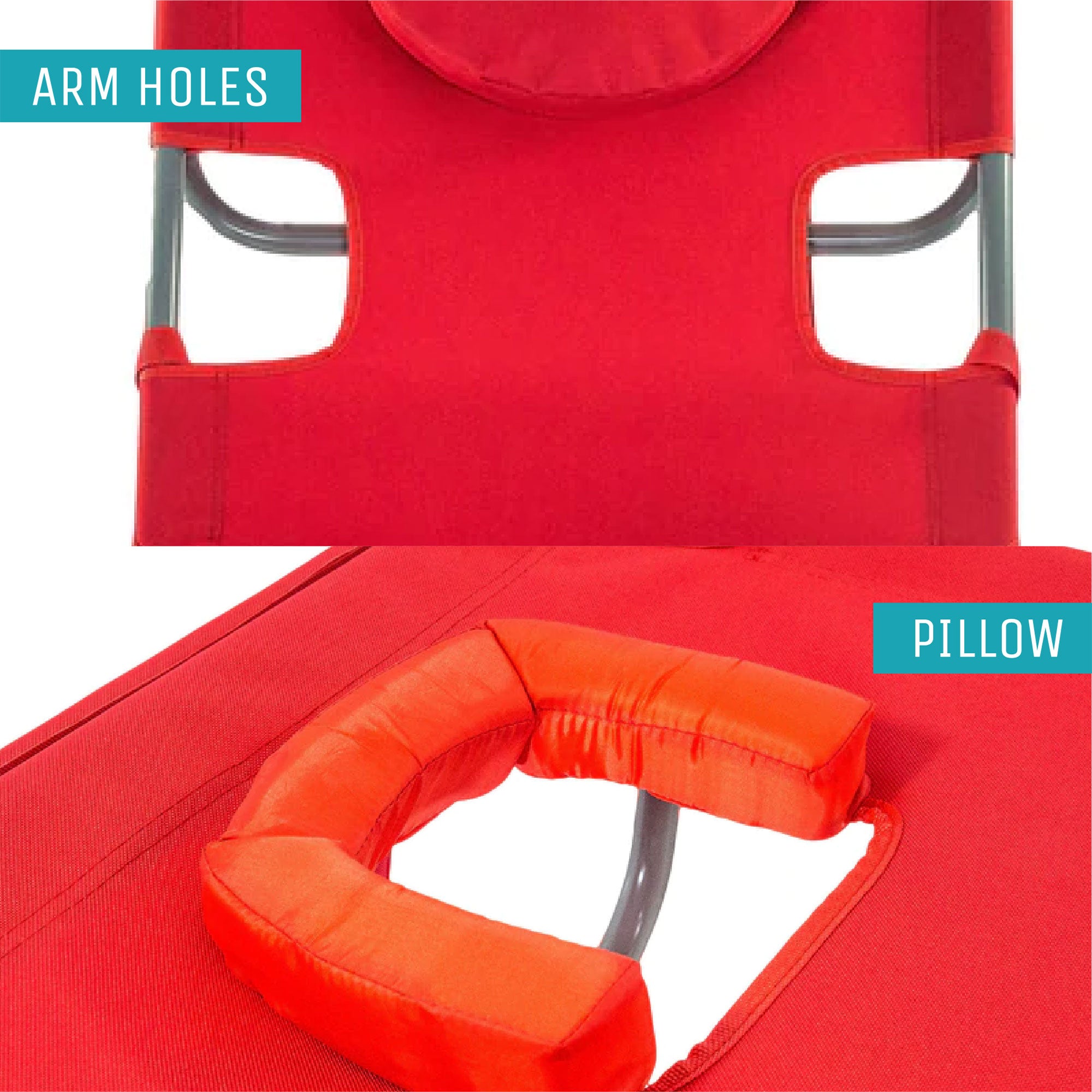 Ostrich On Your Back Folding Reclining Outdoor Camping Lawn Chair, Red (3 Pack) - VMInnovations