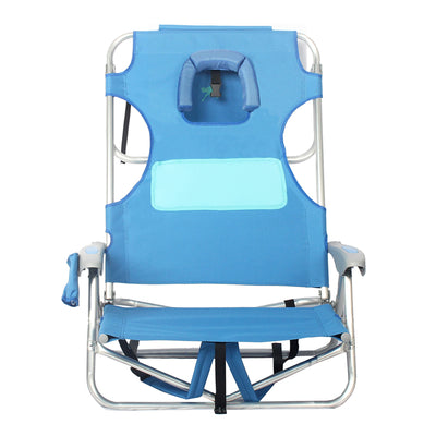 Ostrich Ladies Comfort On Your Back Outdoor Backpack Beach Chair, Blue, (3 Pack) - VMInnovations