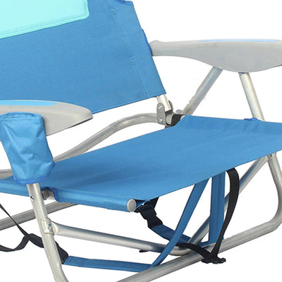 Ostrich Ladies Comfort On Your Back Outdoor Backpack Beach Chair, Blue, (3 Pack) - VMInnovations