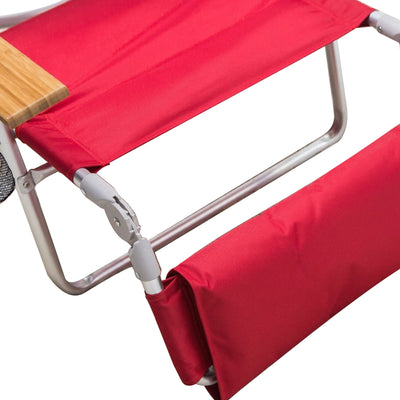 Ostrich On Your Back Lawn Recliner & Deluxe 3in1 Padded Seat Sports Chair, Red