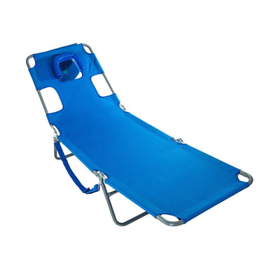 Ostrich Chaise Beach Lounger & Ladies Comfort On Your Back Beach Chair, Blue - VMInnovations