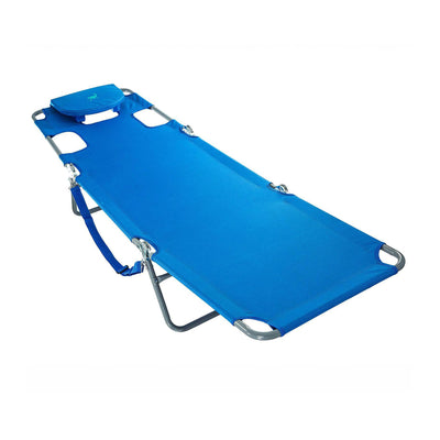 Ostrich Chaise Beach Lounger & Ladies Comfort On Your Back Beach Chair, Blue - VMInnovations
