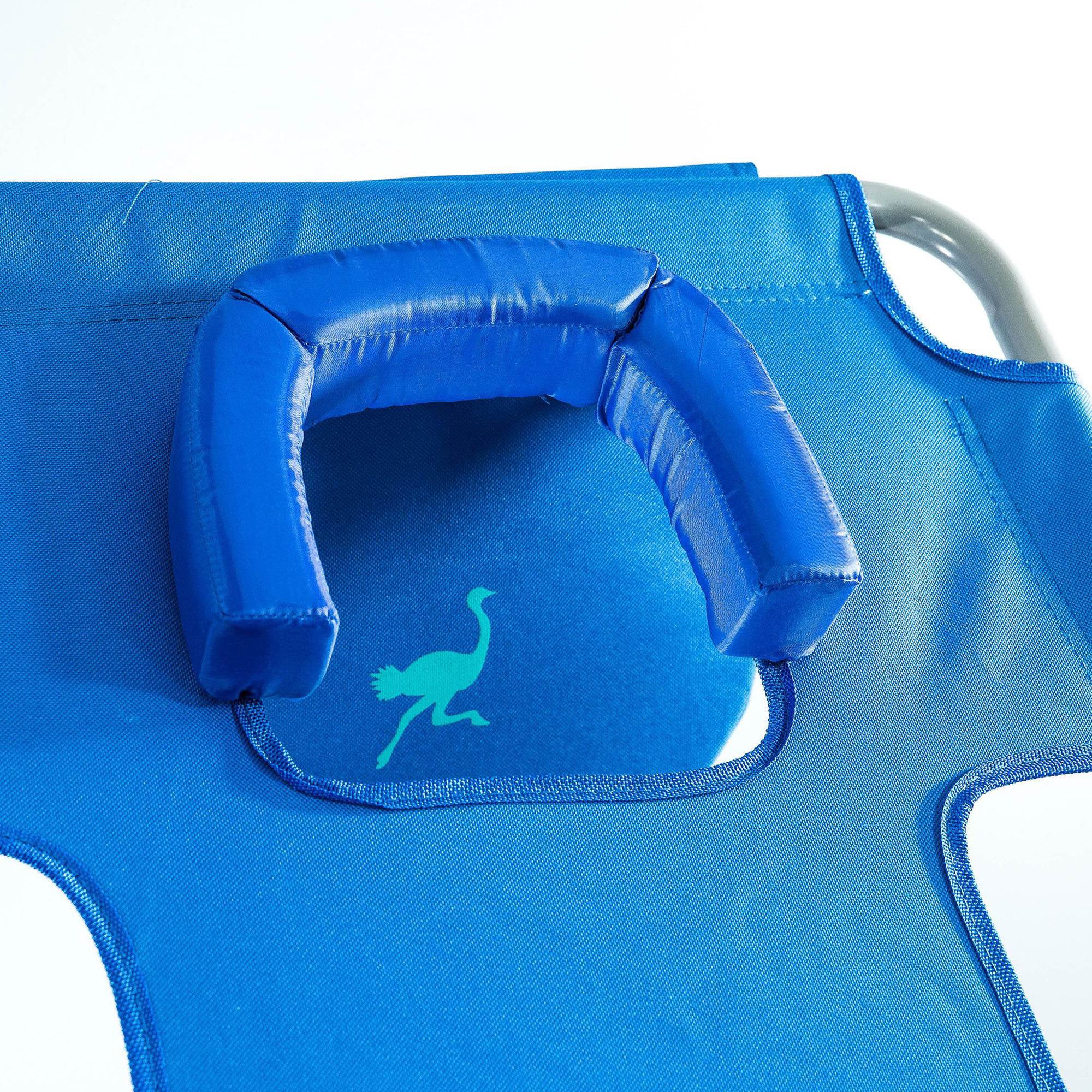 Ostrich Chaise Beach Lounger & Ladies Comfort On Your Back Beach Chair, Blue - VMInnovations