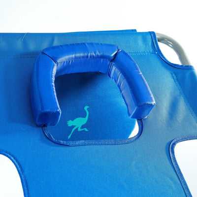 Ostrich Chaise Beach Lounger & Ladies Comfort On Your Back Beach Chair, Blue - VMInnovations