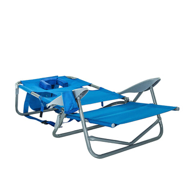 Ostrich On Your Back Lawn Chair & Ladies Comfort On Your Back Beach Chair, Blue