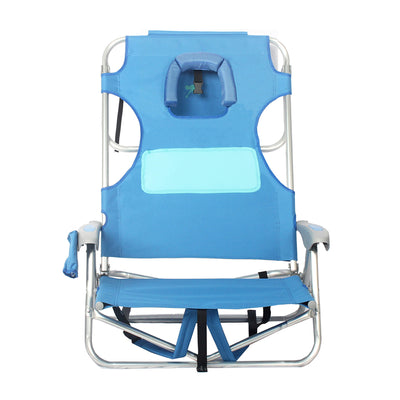 Ostrich On Your Back Lawn Chair & Ladies Comfort On Your Back Beach Chair, Blue