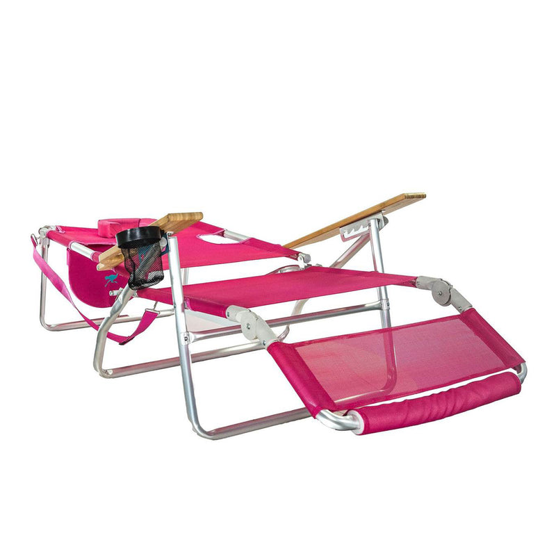 Ostrich 3 N 1 5 Position Reclining Beach Chair & Chaise Beach Lounger, Pink