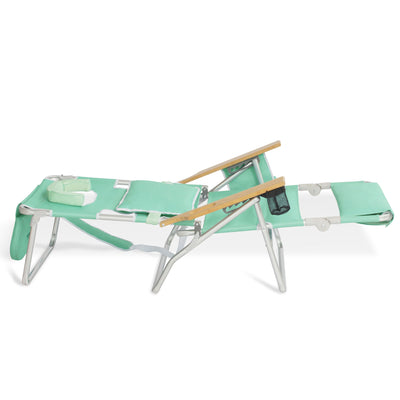 Ostrich Deluxe Padded 3-N-1 Outdoor Folding Reclining Beach Chair, Teal (2 Pack) - VMInnovations