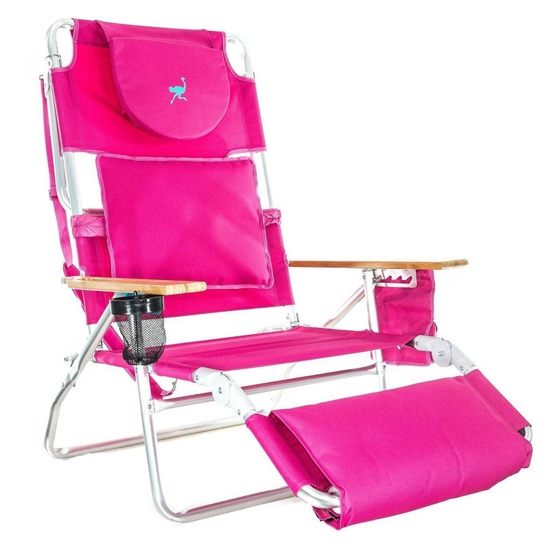 Ostrich Deluxe 3in1 Reclining Chair and Ladies Comfort On-Your-Back Beach Chair