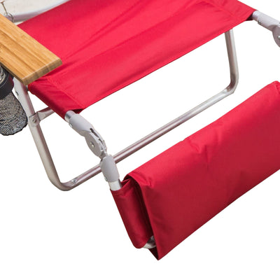 Ostrich Deluxe 3N1 Adjustable Padded Sports Chair with Footrest, Red (2 Pack) - VMInnovations