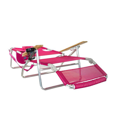 Ostrich Altitude 3 in 1 16 Inch Tall Lounge Reclining Beach Chair, Pink (2 Pack) - VMInnovations