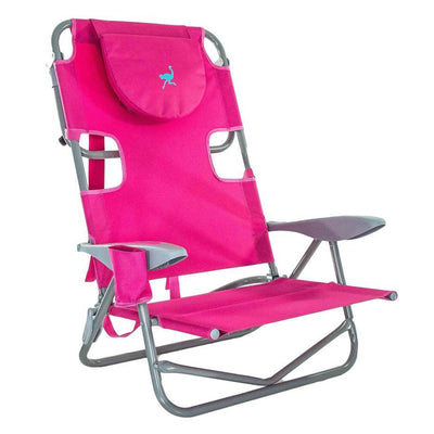 Ostrich On Your Back Beach Chair and Ladies Comfort On Your Back Chair, Pink