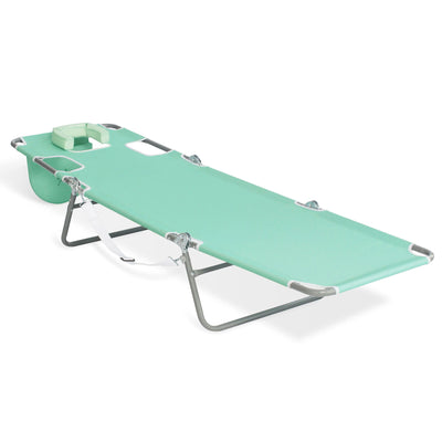 Ostrich Chaise Lounge Folding Sunbathing Recliner Beach Chair, Teal (4 Pack) - VMInnovations