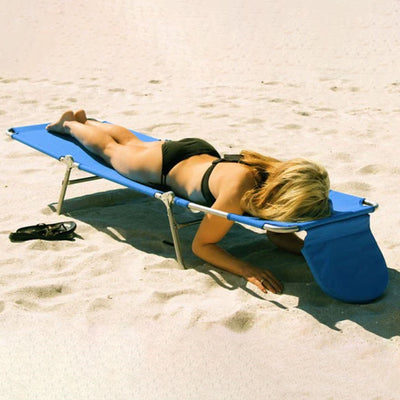 Ostrich Chaise Lounge Folding Sunbathing Recliner Beach Chair, Teal (4 Pack)
