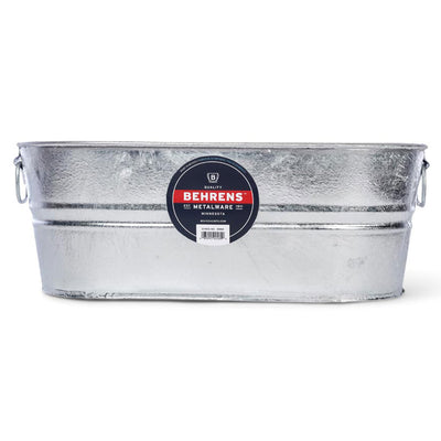 Behrens 5.5 Gallon Galvanized Weatherproof Steel Tub with Handles, Silver (Used) - VMInnovations