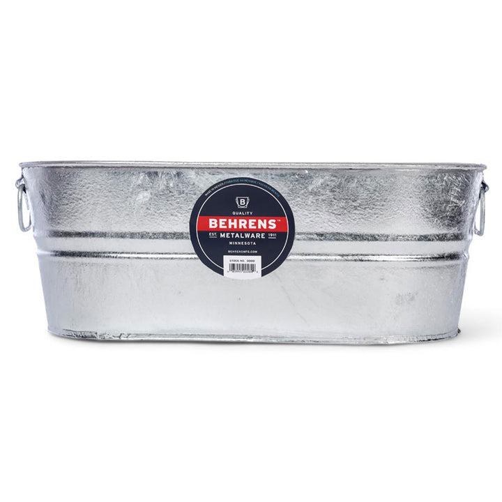 Behrens 5.5 Gallon Galvanized Weatherproof Steel Tub with Handles, Silver (Used)