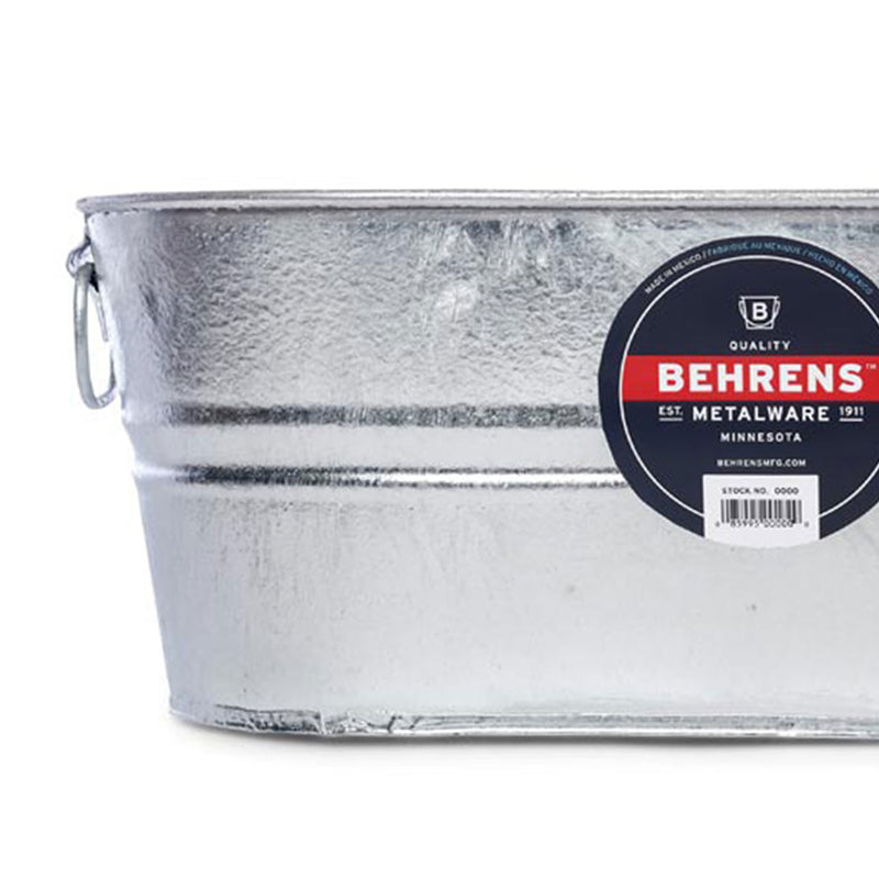 Behrens 5.5 Gallon Galvanized Weatherproof Steel Tub with Handles, Silver (Used)