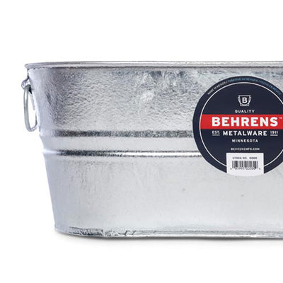 Behrens 5.5 Gallon Galvanized Weatherproof Steel Tub with Handles, Silver (Used) - VMInnovations