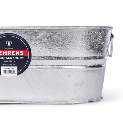 Behrens 5.5 Gallon Galvanized Weatherproof Steel Tub with Handles, Silver (Used) - VMInnovations