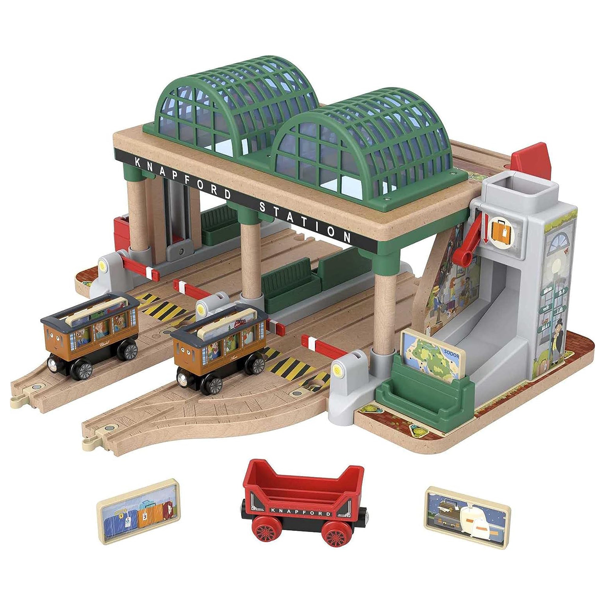 Thomas & Friends Toy Strain Set, Station Wood Railway Passenger Pickup(Open Box) - VMInnovations