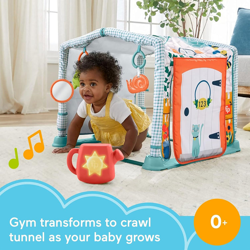 Fisher-Price 3 in 1 Crawl & Play Activity Gym with 5 Toys for Newborn to Toddler