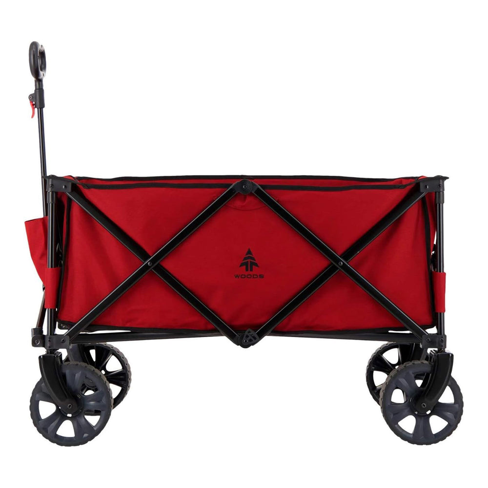 Woods Outdoor Collapsible Garden Utility Wagon Cart, Supports Up to 225 Lbs, Red - VMInnovations