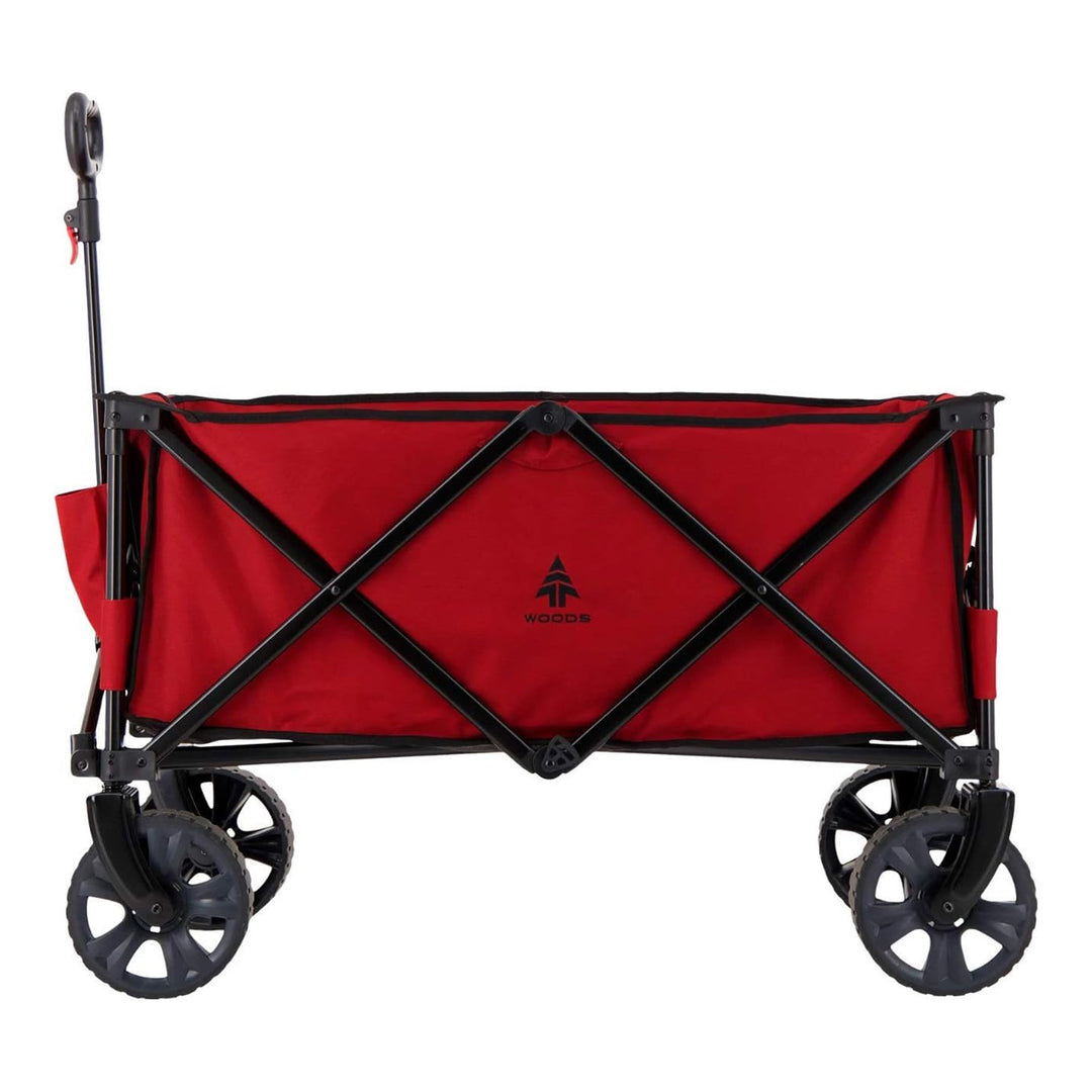 Woods Outdoor Collapsible Garden Utility Wagon Cart, Supports Up to 225 Lbs, Red - VMInnovations