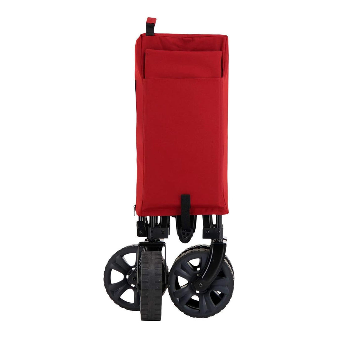 Woods Outdoor Collapsible Garden Utility Wagon Cart, Supports Up to 225 Lbs, Red - VMInnovations