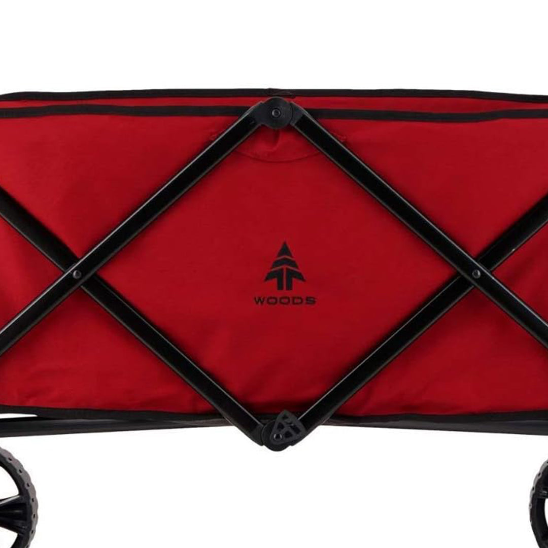 Woods Outdoor Collapsible Garden Utility Wagon Cart, Supports Up to 225 Lbs, Red - VMInnovations