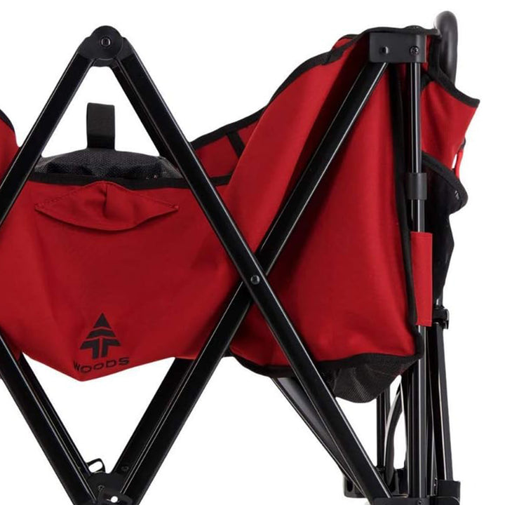 Woods Outdoor Collapsible Garden Utility Wagon Cart, Supports Up to 225 Lbs, Red - VMInnovations