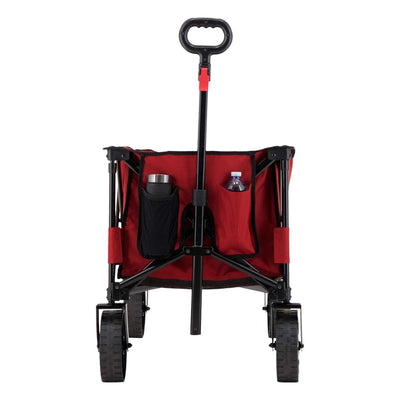 Woods Outdoor Collapsible Garden Utility Wagon Cart, Supports Up to 225 Lbs, Red