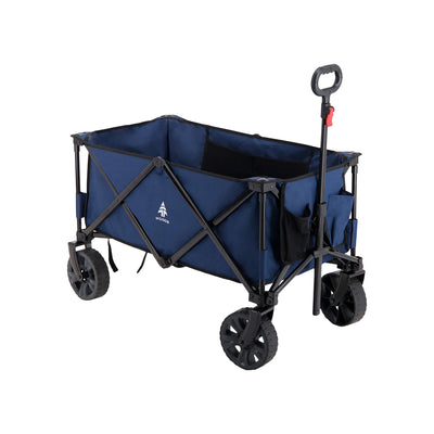 Woods Outdoor Collapsible Garden Wagon Cart, Supports Up to 225lbs, Navy (Used)