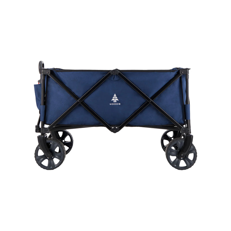 Woods Outdoor Collapsible Garden Wagon Cart, Supports Up to 225lbs, Navy (Used)