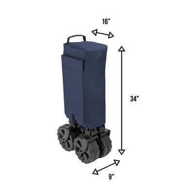 Woods Collapsible Utility Wagon Cart, Supports Up to 225lb, Navy (Open Box) - VMInnovations